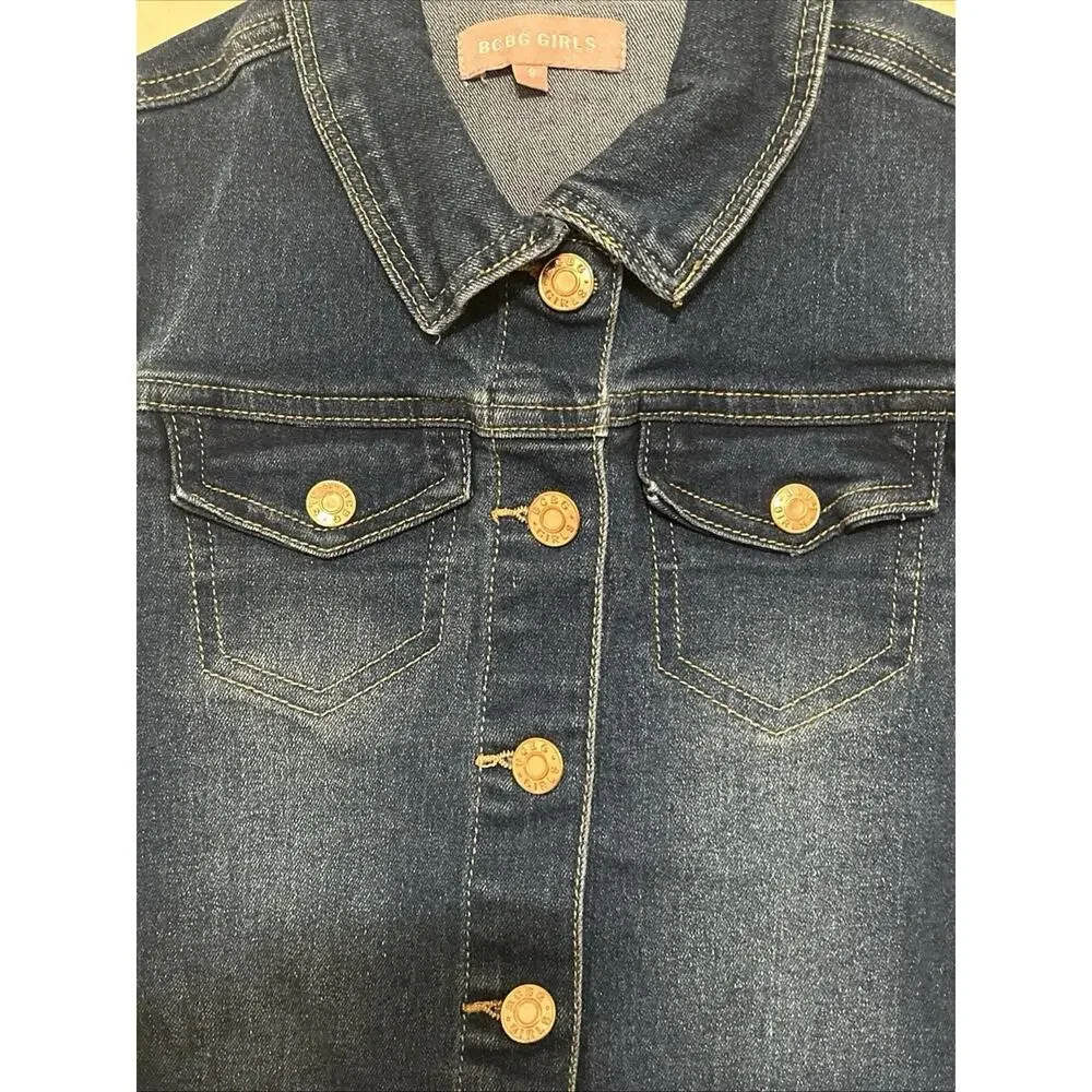 BCBG Girls Jean Vest Size 8 Blue Denim